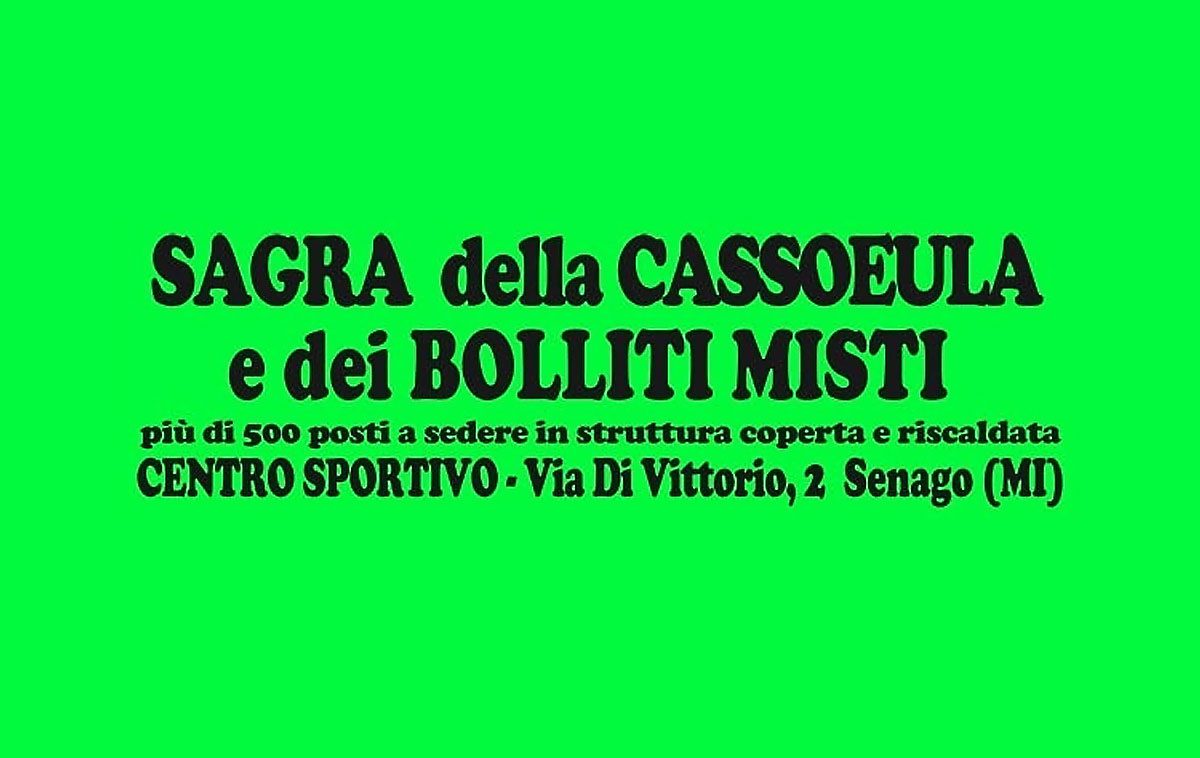 Sagra della Cassoeula e dei Bolliti Misti 2024 a Senago