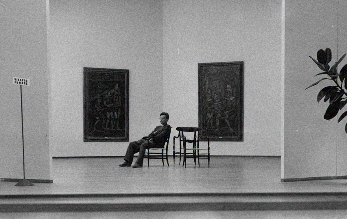 Fotografia di una sala della pittura, 1954 – Archivio Storico Gardella - CSAC, Università di Parma