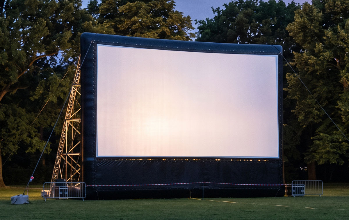 Schermo di cinema all'aperto