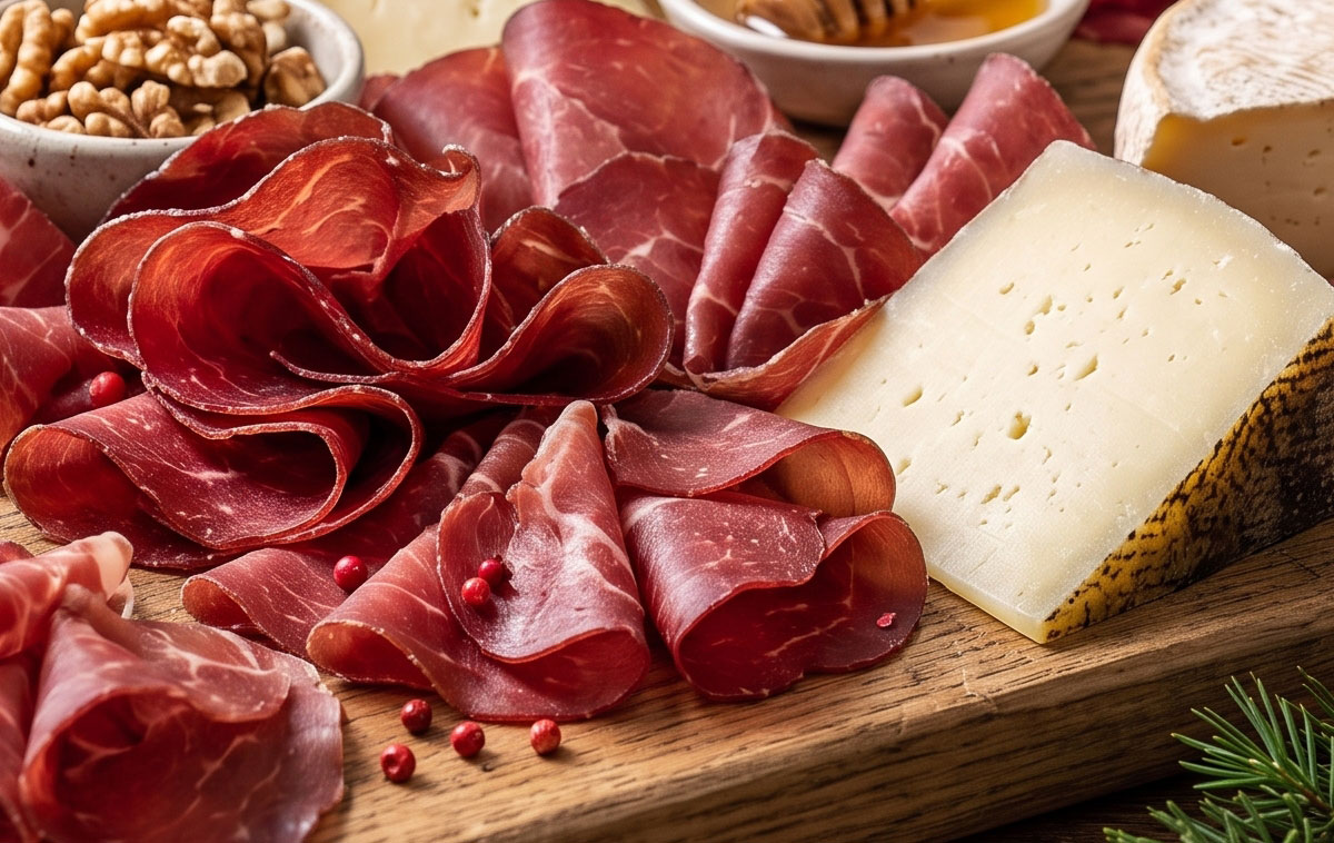 Tagliere con bresaola e formaggi